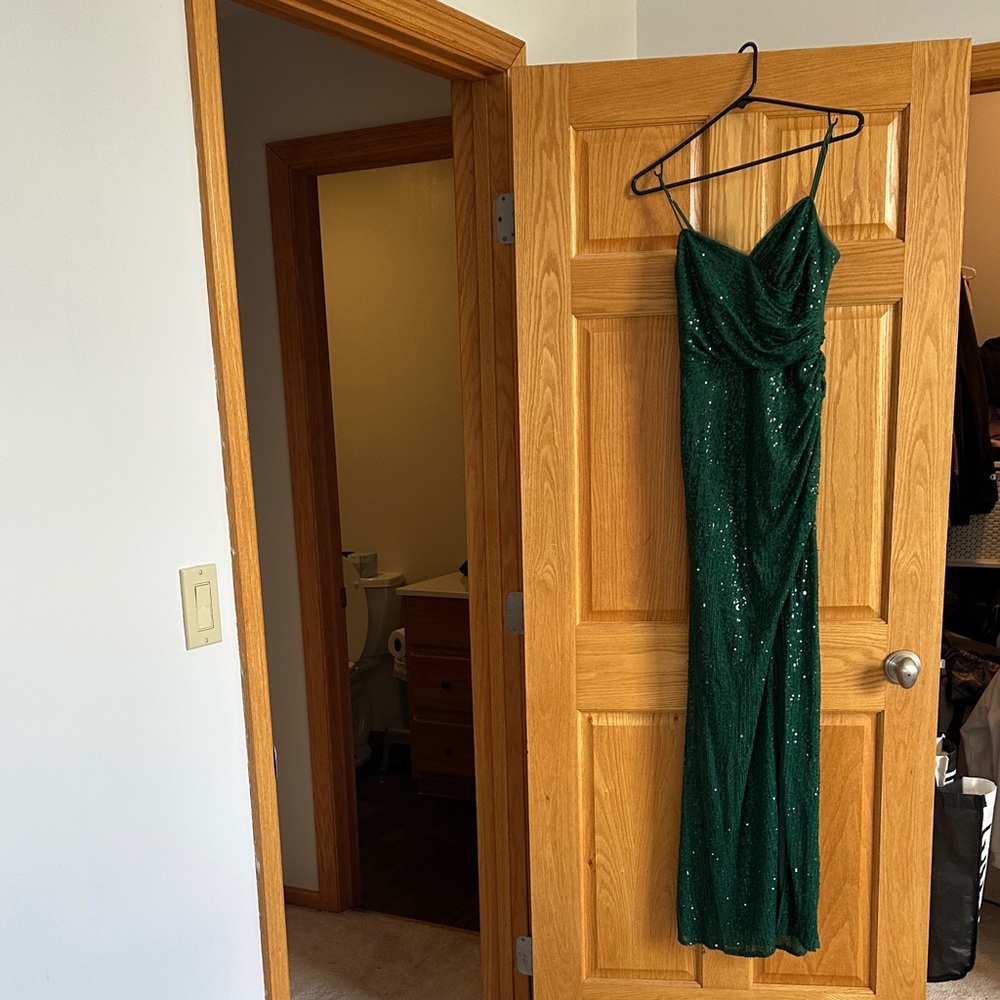 Glamorous Emerald Sequin Maxi Dress